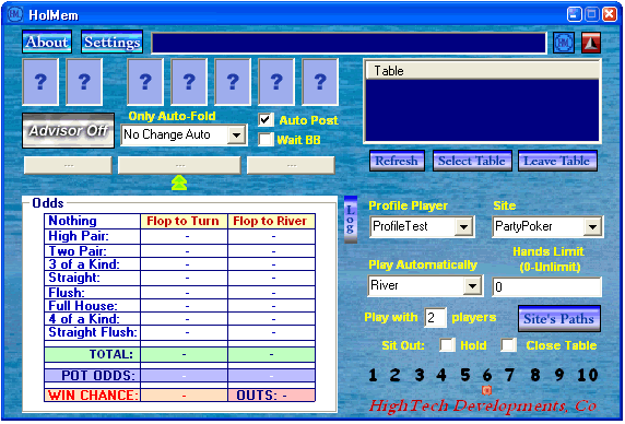 Screenshot of Holdem Memory 2.0.0.0